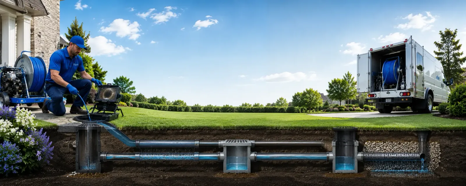 Outdoor drain cleaning information for West College Corner, IN